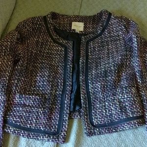 Tweed blazer with zipper detail